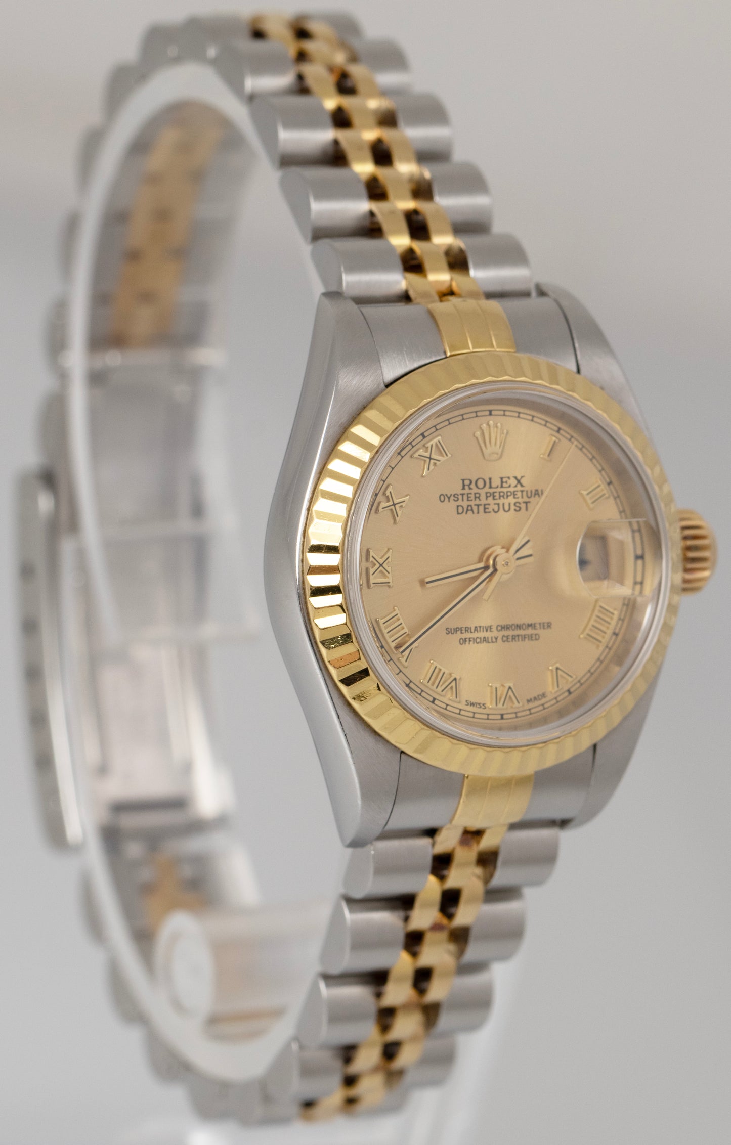 Ladies Rolex DateJust Two-Tone 18K Gold Steel CHAMPAGNE Jubilee 26mm Watch 79173