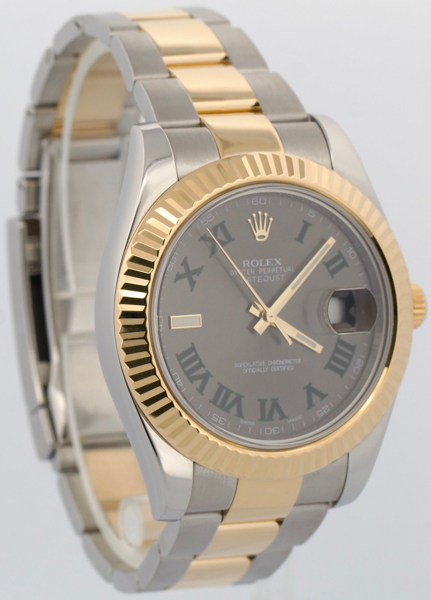Rolex Datejust II WIMBLEDON Rhodium Roman 18K Gold Steel OYSTER 41mm 116333