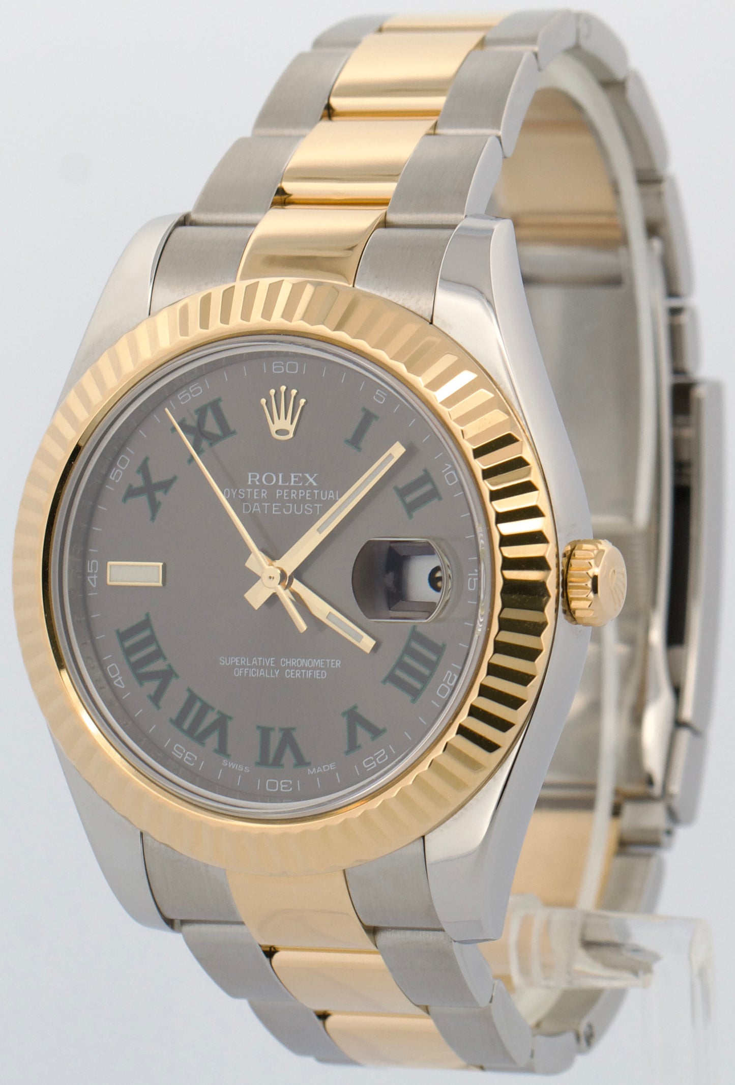 Rolex Datejust II WIMBLEDON Rhodium Roman 18K Gold Steel OYSTER 41mm 116333