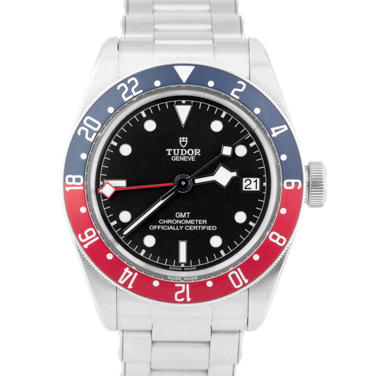 MINT Tudor Black Bay GMT Pepsi PAPERS 41mm Steel Red Blue Watch 79830 RB B+P