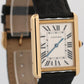 Cartier Tank Solo Large SILVER 18K Yellow Gold Quartz 2742 W1018855 Leather 27mm