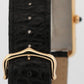 Cartier Tank Solo Large SILVER 18K Yellow Gold Quartz 2742 W1018855 Leather 27mm