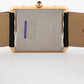 Cartier Tank Solo Large SILVER 18K Yellow Gold Quartz 2742 W1018855 Leather 27mm