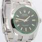 PAPERS Rolex Milgauss Green BLACK 40mm 116400 GV Stainless Steel Watch BOX