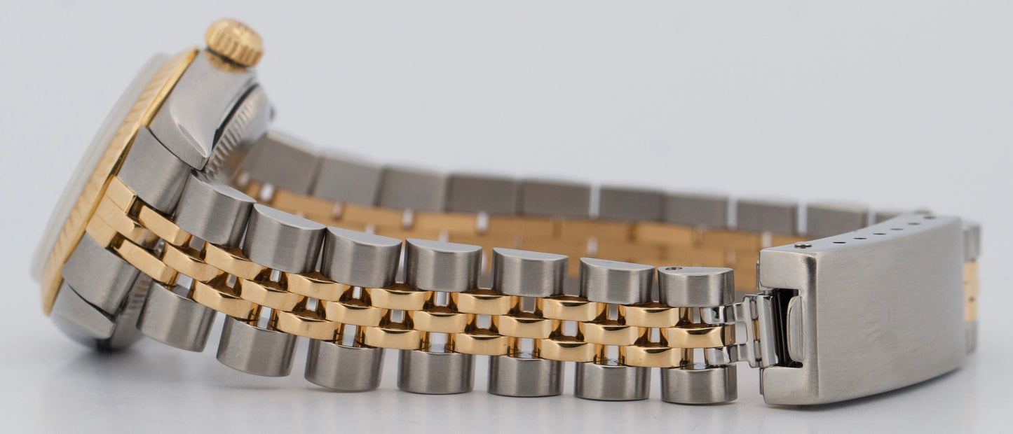 Rolex Oyster Perpetual 24mm CHAMPAGNE 18K Yellow Gold Steel JUBILEE 76193 Watch