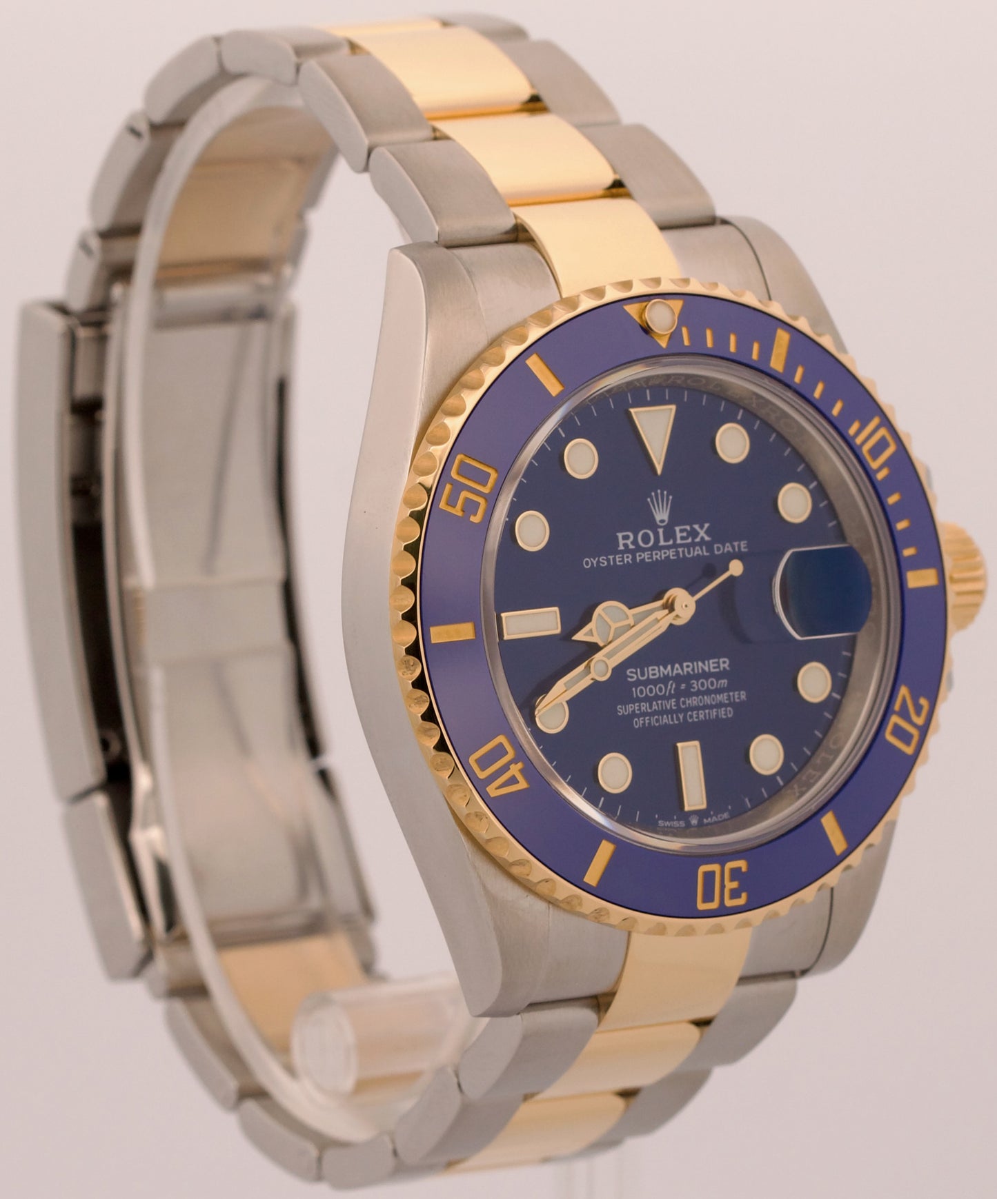 Rolex Submariner Date 41mm Ceramic BLUE Two-Tone 18K Gold Steel 126613 LB BOX