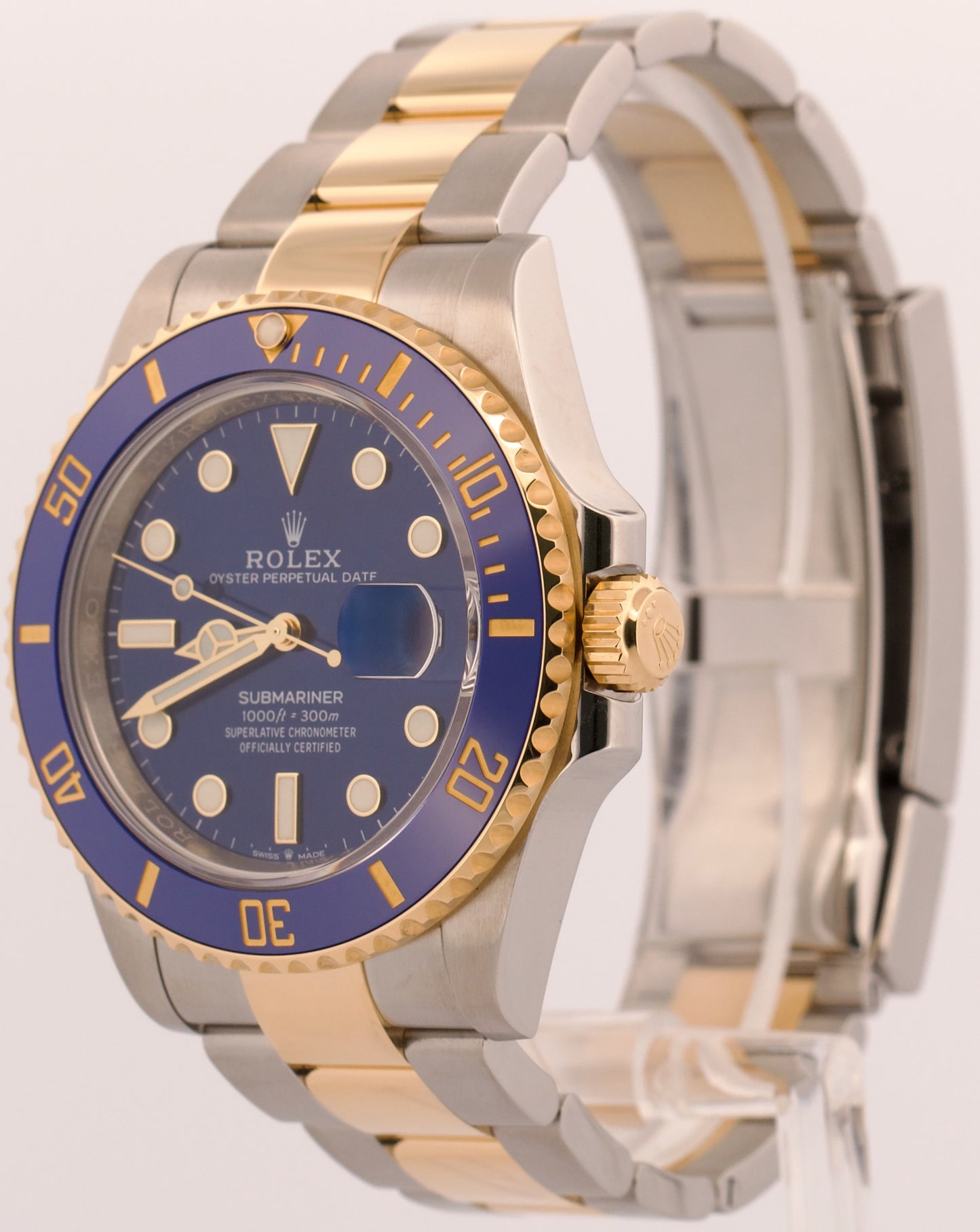 Rolex Submariner Date 41mm Ceramic BLUE Two-Tone 18K Gold Steel 126613 LB BOX