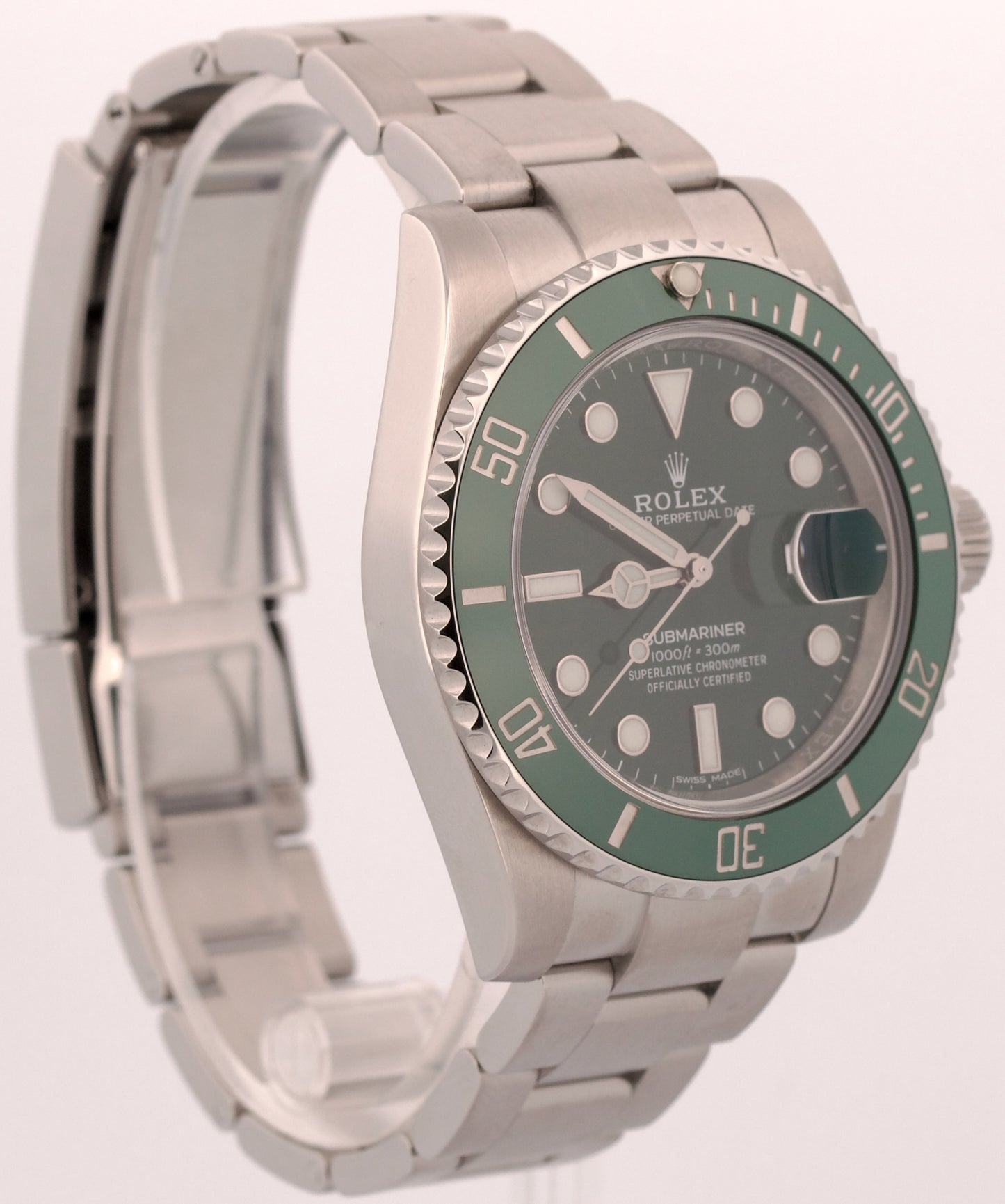 2017 PAPERS Rolex Submariner HULK Ceramic Steel Green 40mm 116610 LV Watch BOX
