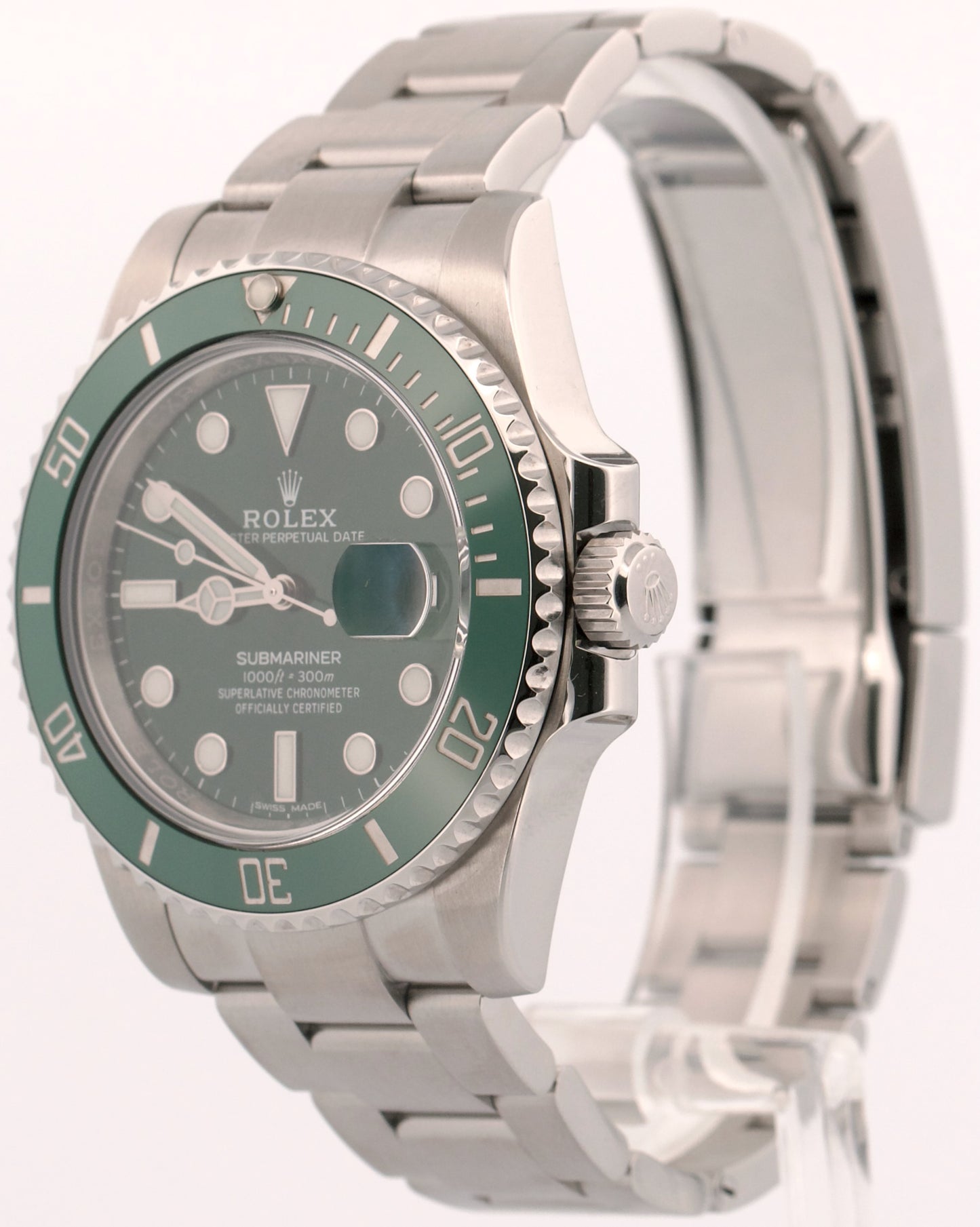 2017 PAPERS Rolex Submariner HULK Ceramic Steel Green 40mm 116610 LV Watch BOX