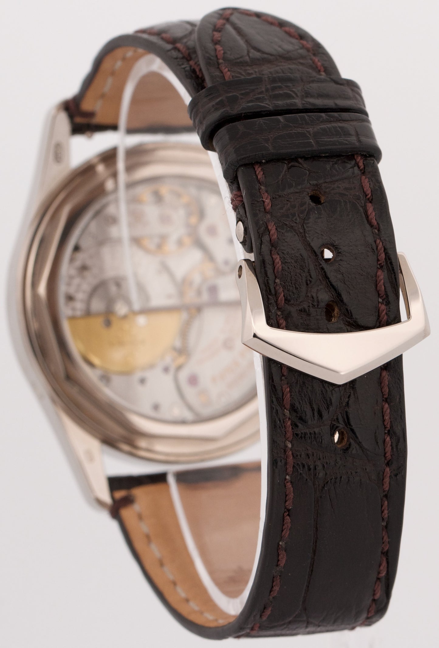 Patek Philippe Calatrava 18k White Gold RHODIUM Gray 37mm 6000G Leather Watch
