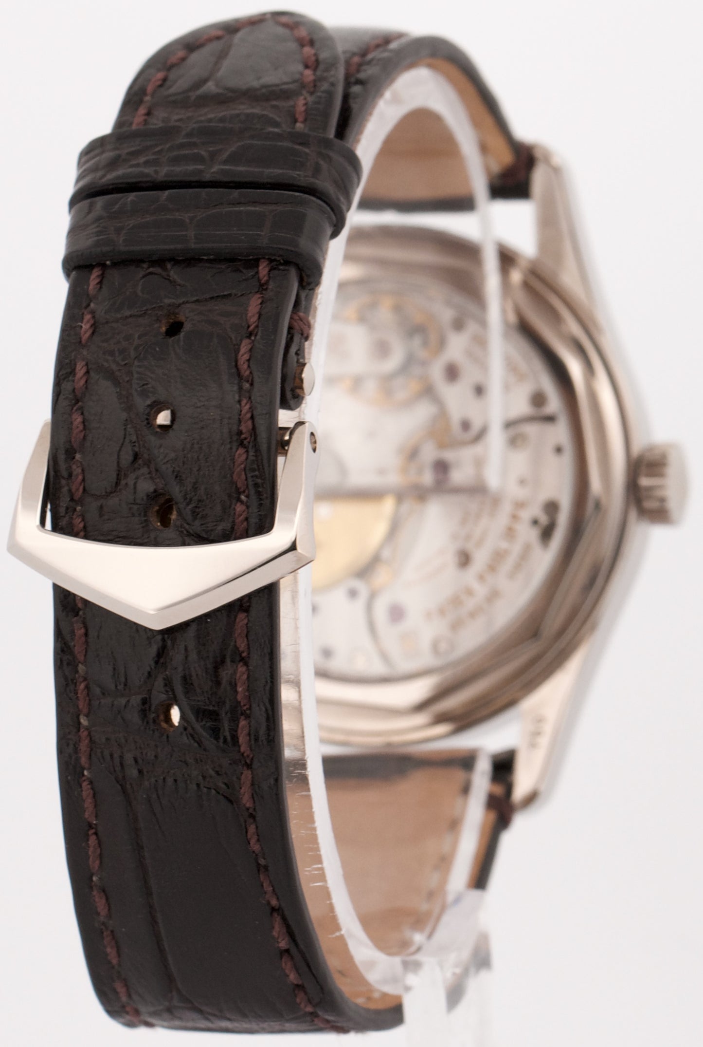 Patek Philippe Calatrava 18k White Gold RHODIUM Gray 37mm 6000G Leather Watch