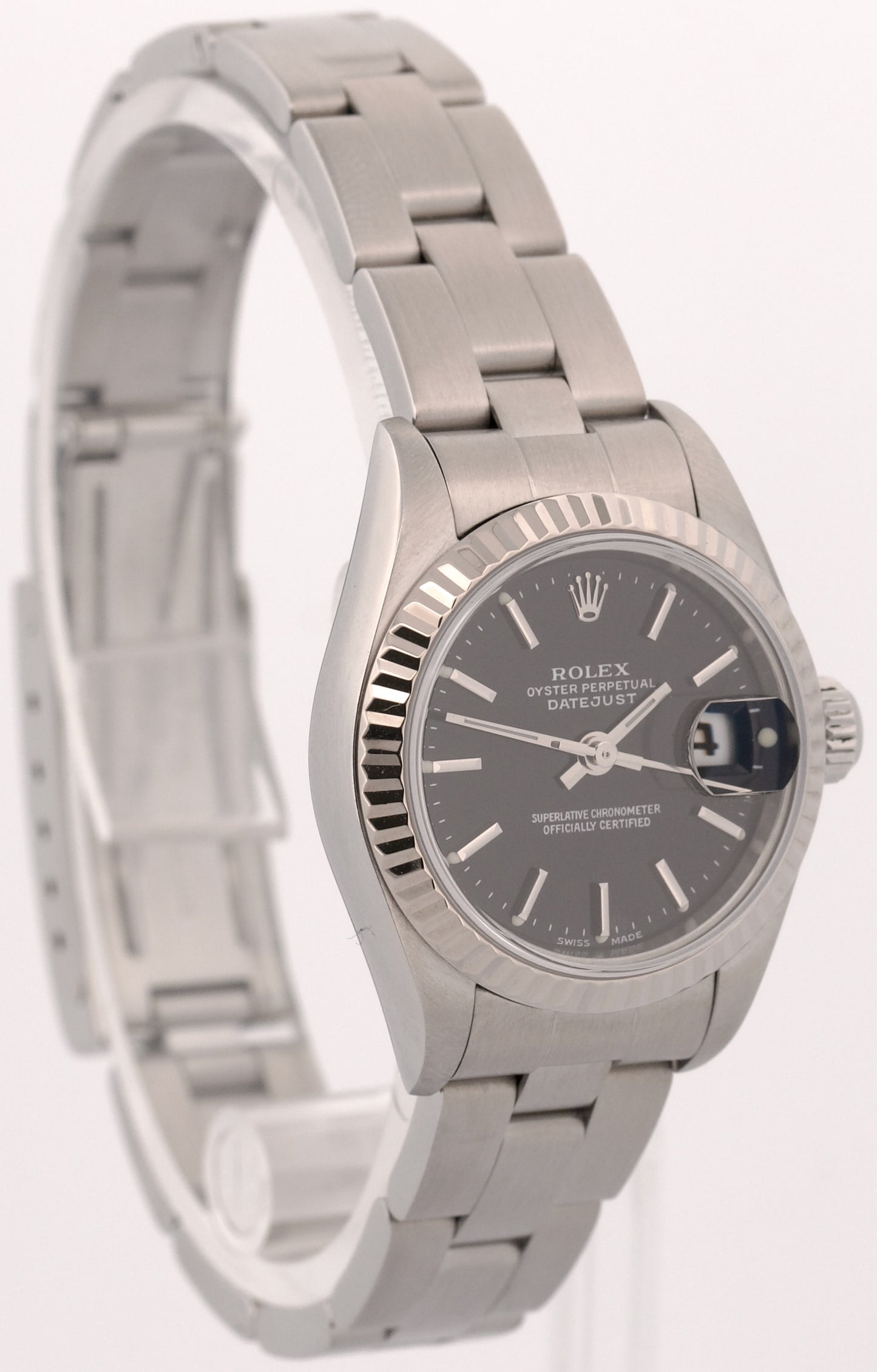 2025 CPO PAPERS Rolex DateJust 26mm BLACK Stainless Steel 18K OYSTER 79174 BOX