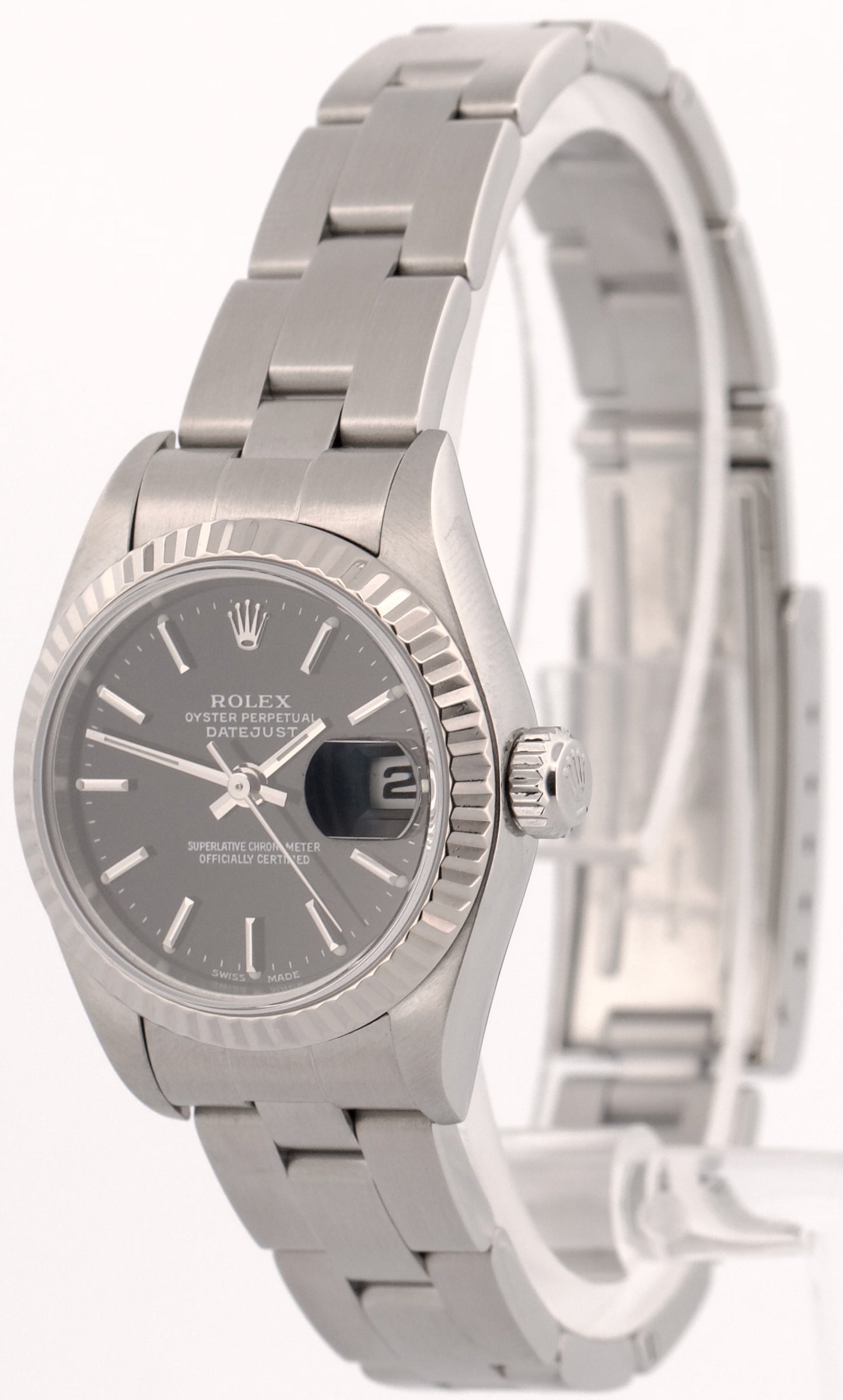 2025 CPO PAPERS Rolex DateJust 26mm BLACK Stainless Steel 18K OYSTER 79174 BOX