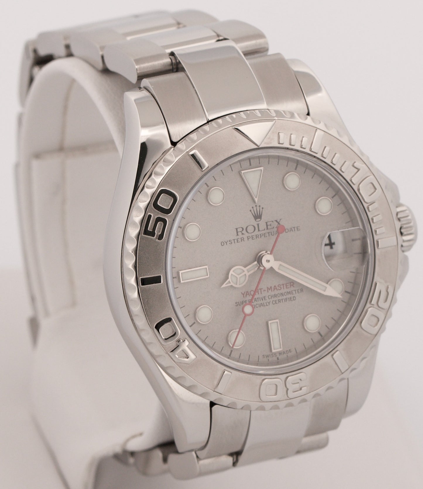 Rolex Yacht-Master Mid-Size PLATINUM Stainless Steel 35mm 168622 Date Watch