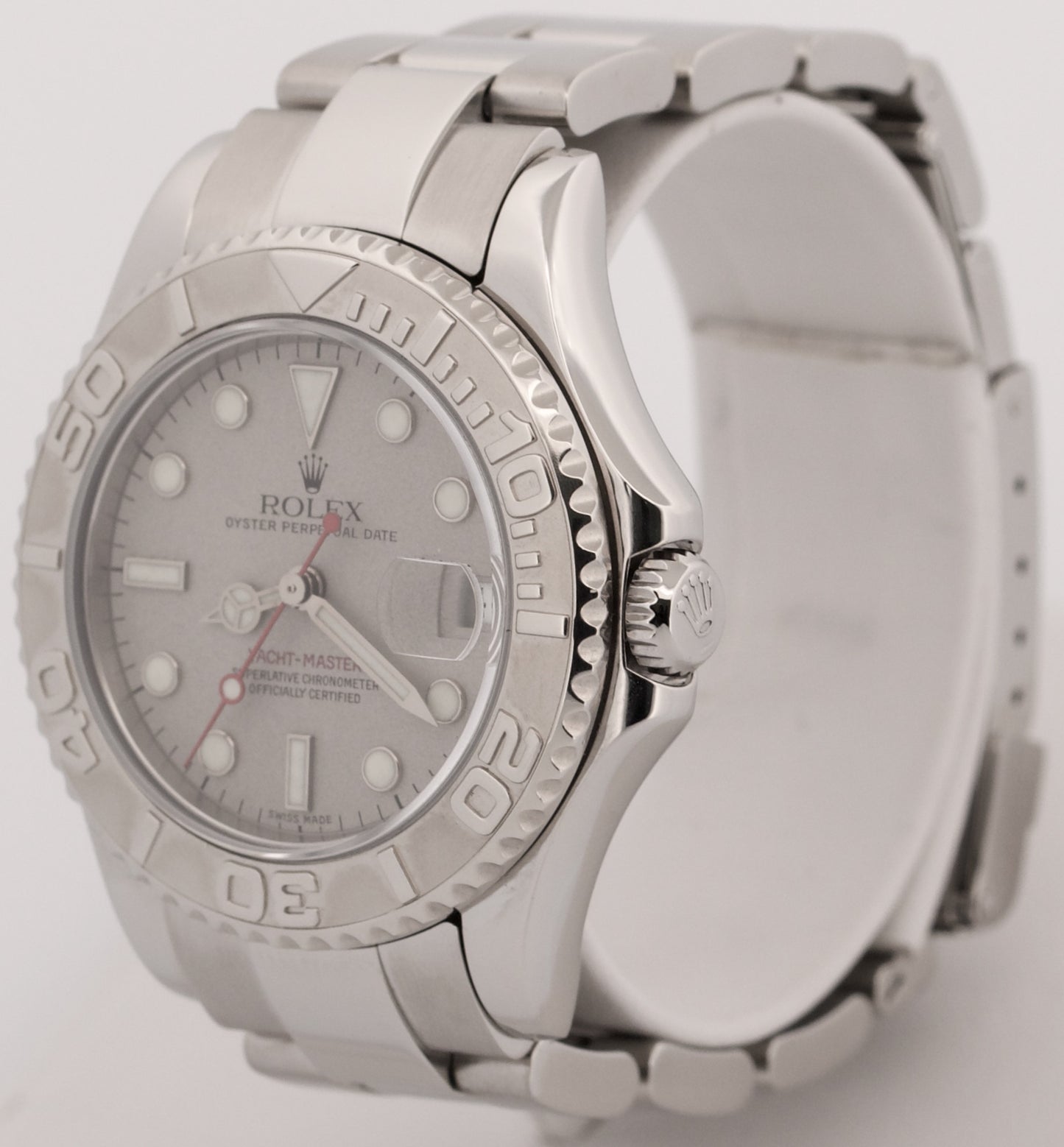 Rolex Yacht-Master Mid-Size PLATINUM Stainless Steel 35mm 168622 Date Watch