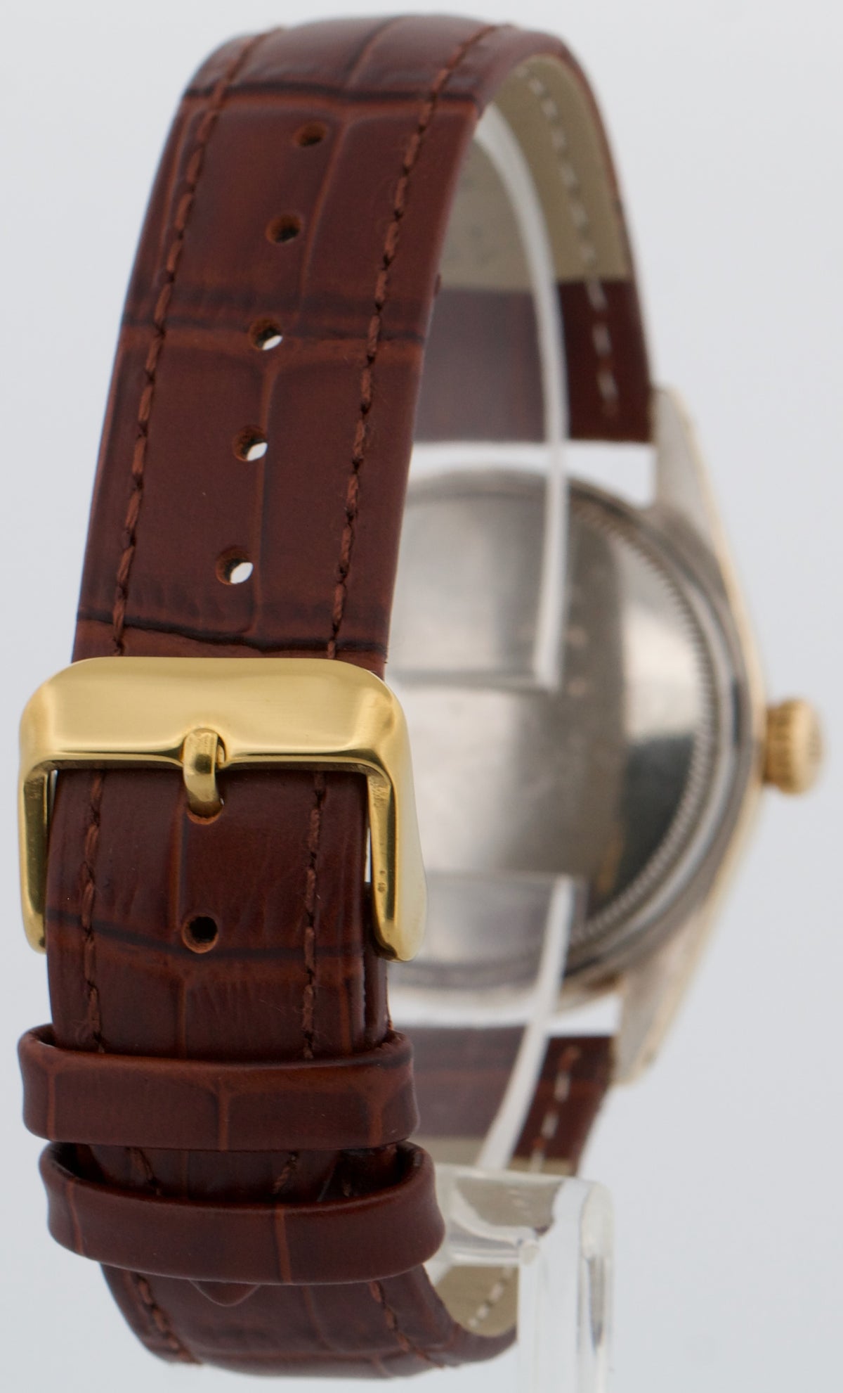 Vintage Rolex Oyster Perpetual 6334 Golden Egg Patina Gold Bubbleback 34mm Watch