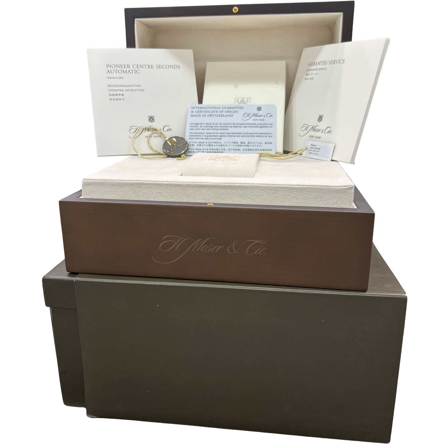 2021 PAPERS H. Moser & Cie Pioneer Centre Seconds Mad Red Fumé 3200-1207 BOX