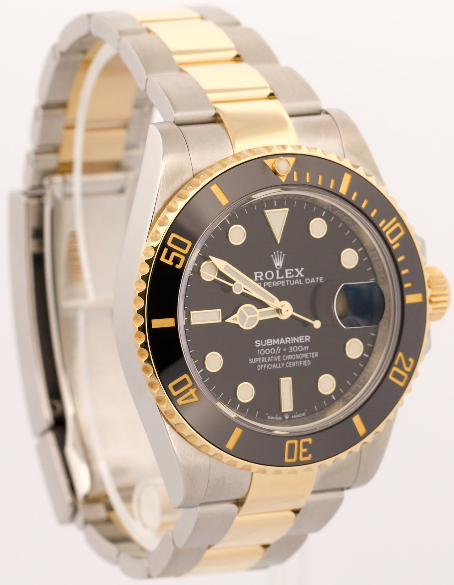 Rolex Submariner Date BLACK 41mm Ceramic Two-Tone 18K Gold Steel 126613 LN