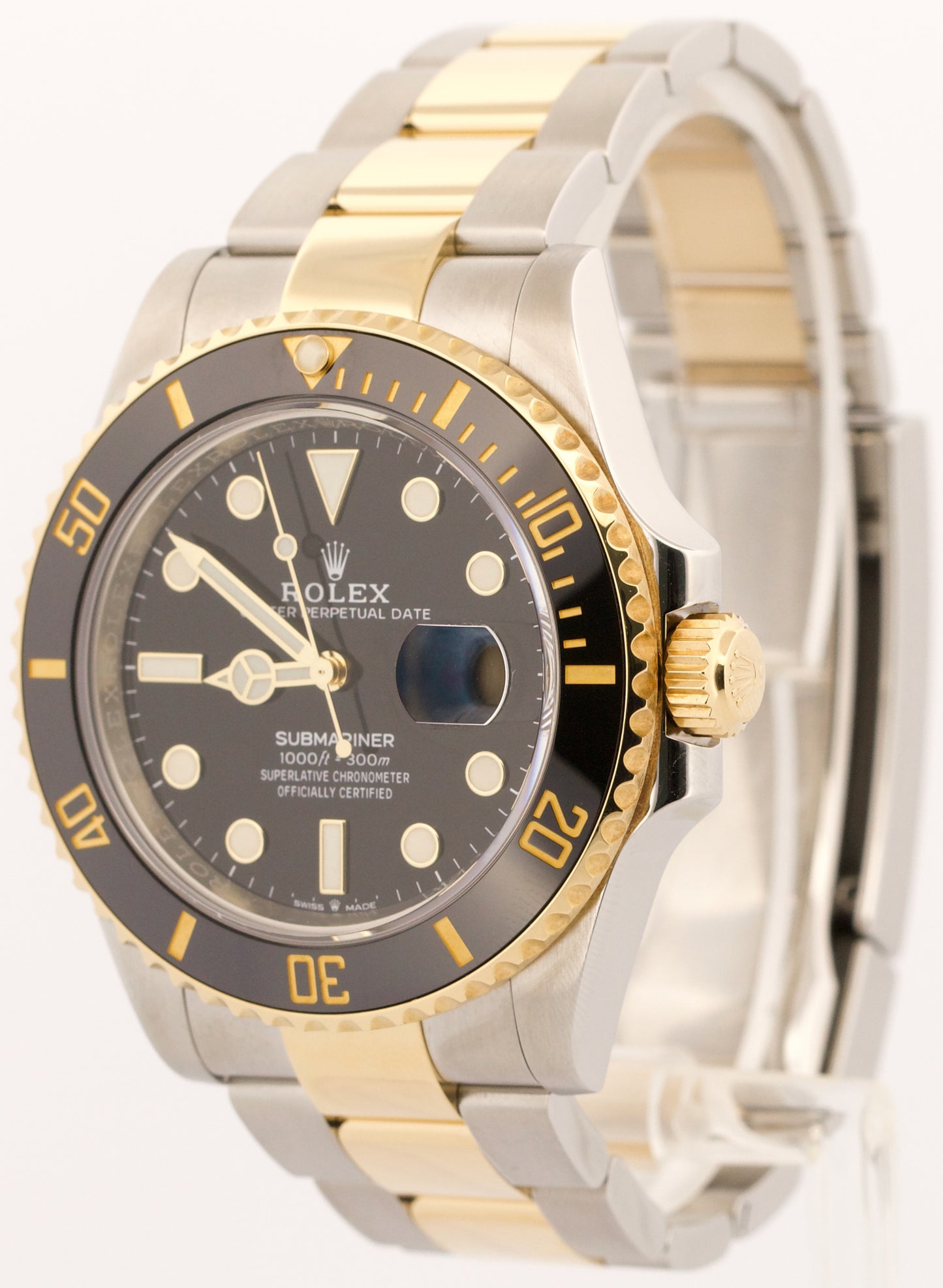 Rolex Submariner Date BLACK 41mm Ceramic Two-Tone 18K Gold Steel 126613 LN