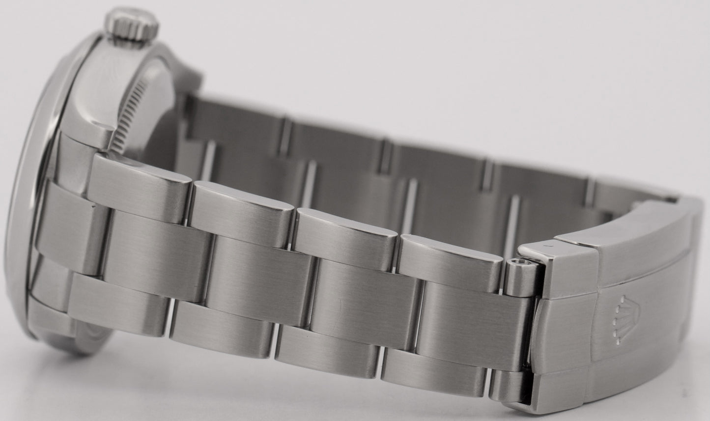 Ladies Rolex Oyster Perpetual 31 SILVER Stainless Steel PINK 31mm Watch 177200