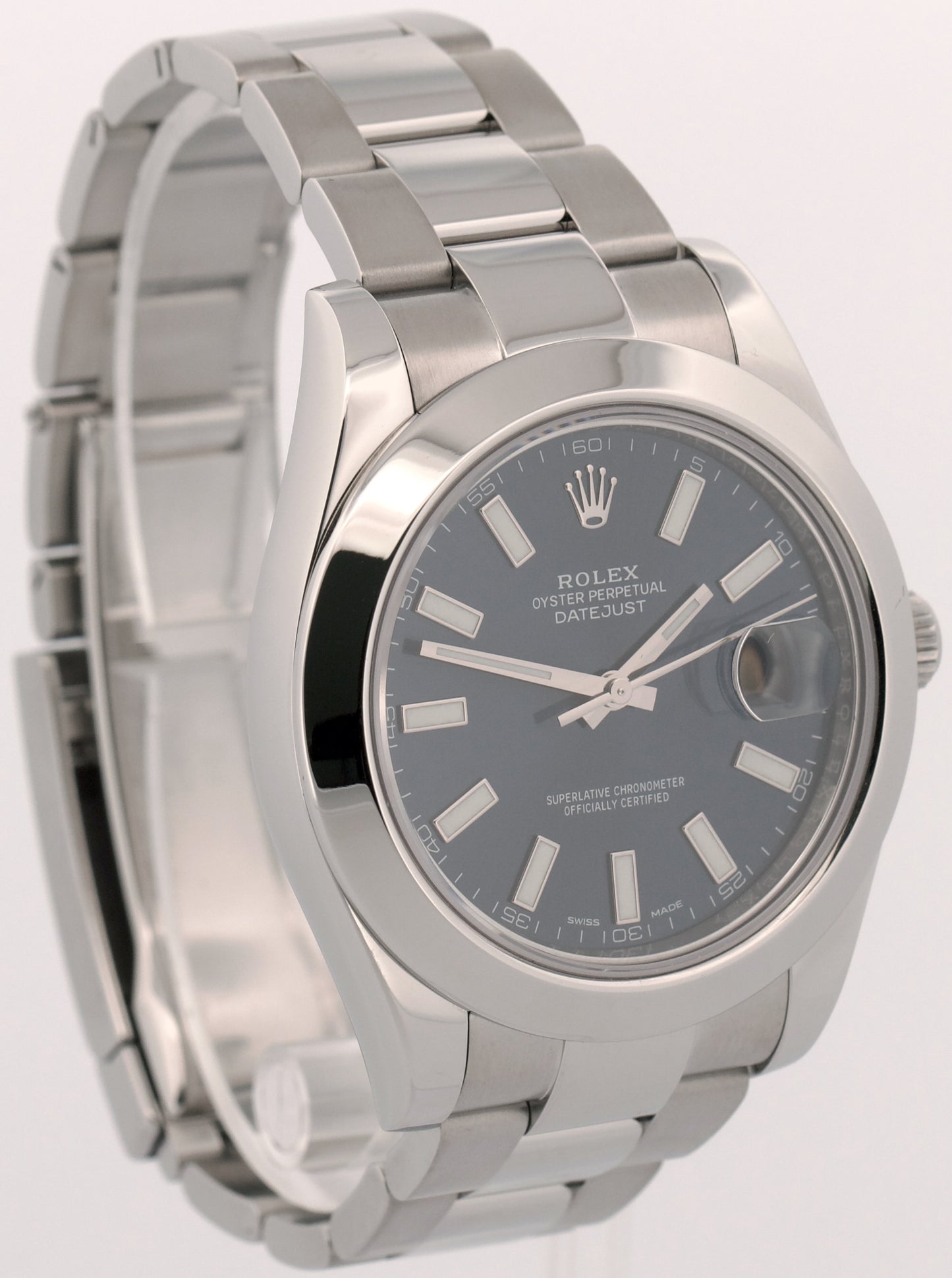 2016 PAPERS Rolex DateJust II 41mm BLUE Stainless Steel OYSTER 116300 Watch BOX
