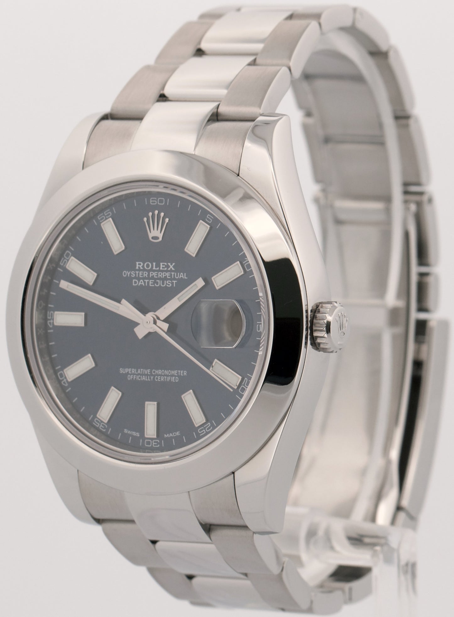 2016 PAPERS Rolex DateJust II 41mm BLUE Stainless Steel OYSTER 116300 Watch BOX