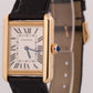 2020 PAPERS Cartier Lady Tank Solo 18K Gold SILVER Quartz 24mm 3168 W5200002 BOX