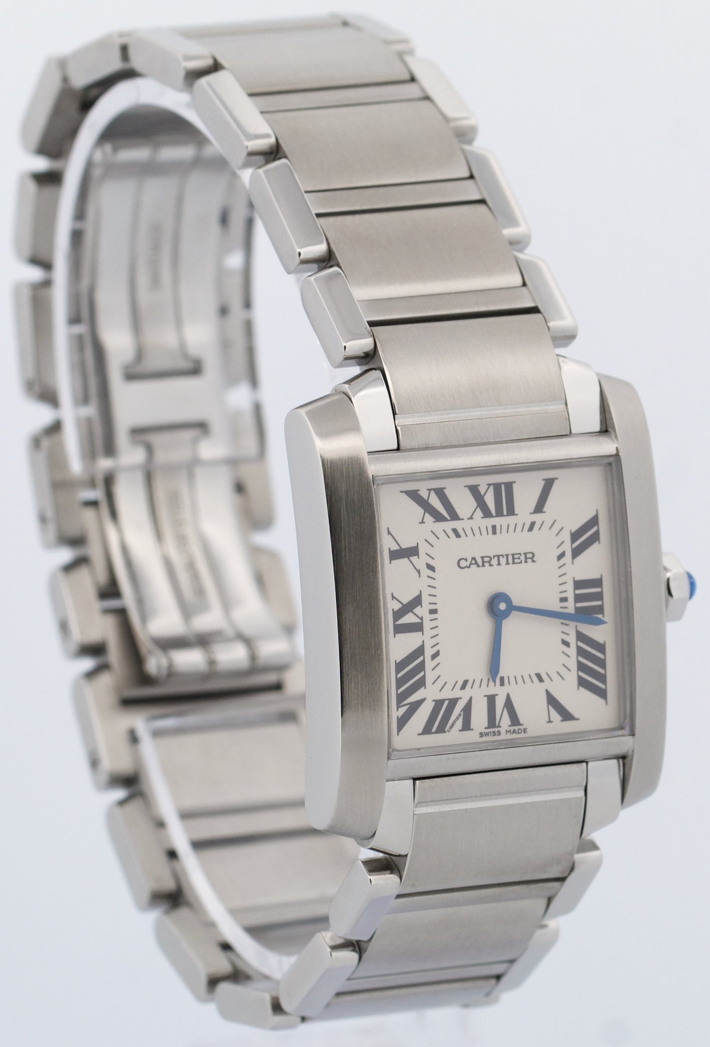 Ladies Cartier Tank Francaise 25mm IVORY Roman Quartz Steel WSTA0005 3751 BOX