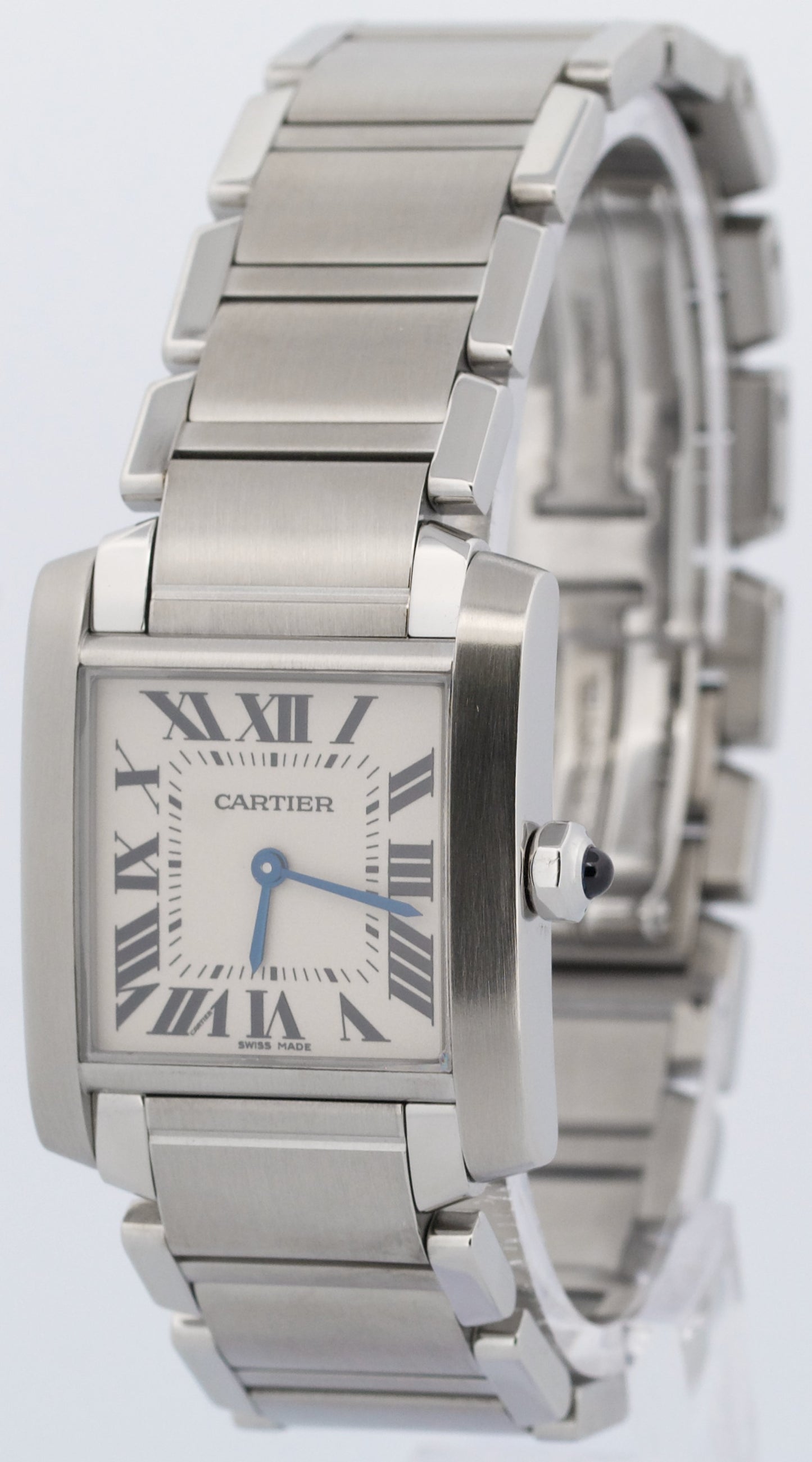 Ladies Cartier Tank Francaise 25mm IVORY Roman Quartz Steel WSTA0005 3751 BOX