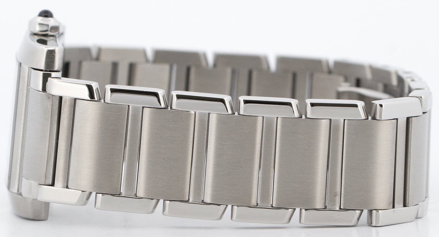 Ladies Cartier Tank Francaise 25mm IVORY Roman Quartz Steel WSTA0005 3751 BOX