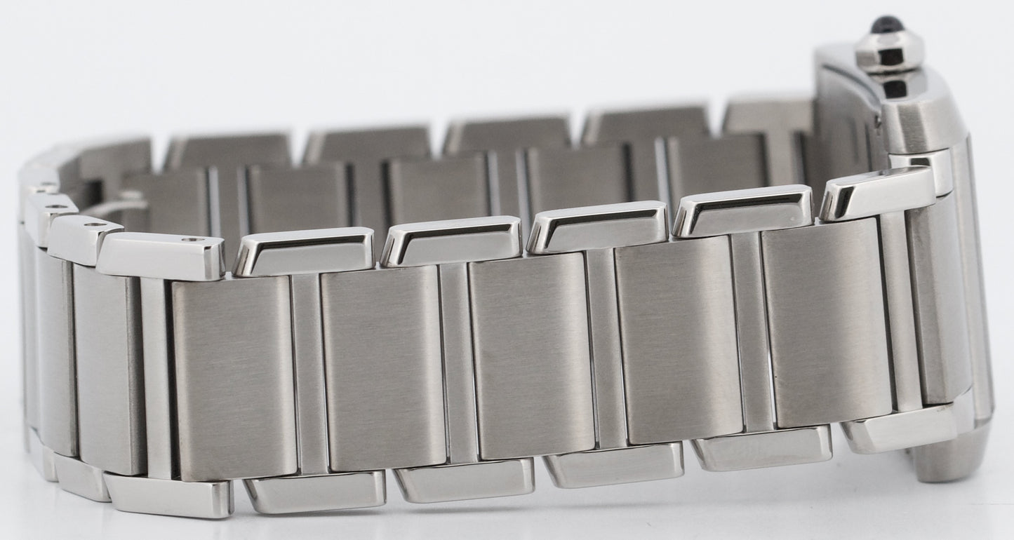 Ladies Cartier Tank Francaise 25mm IVORY Roman Quartz Steel WSTA0005 3751 BOX