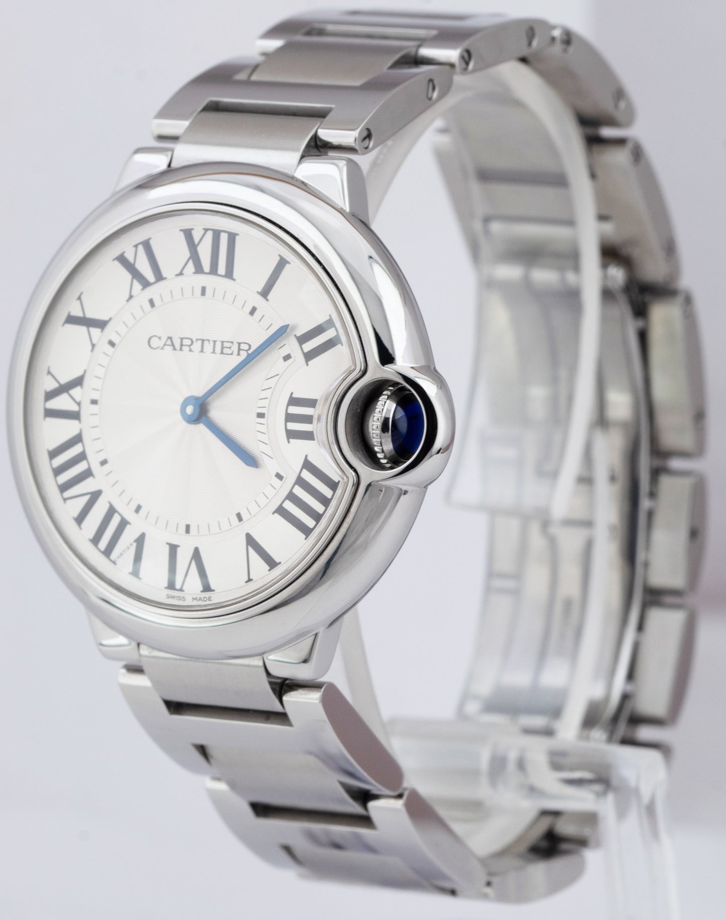 Cartier Ballon Bleu 36mm Stainless Steel Silver Quartz Watch 3005 / W69011Z4