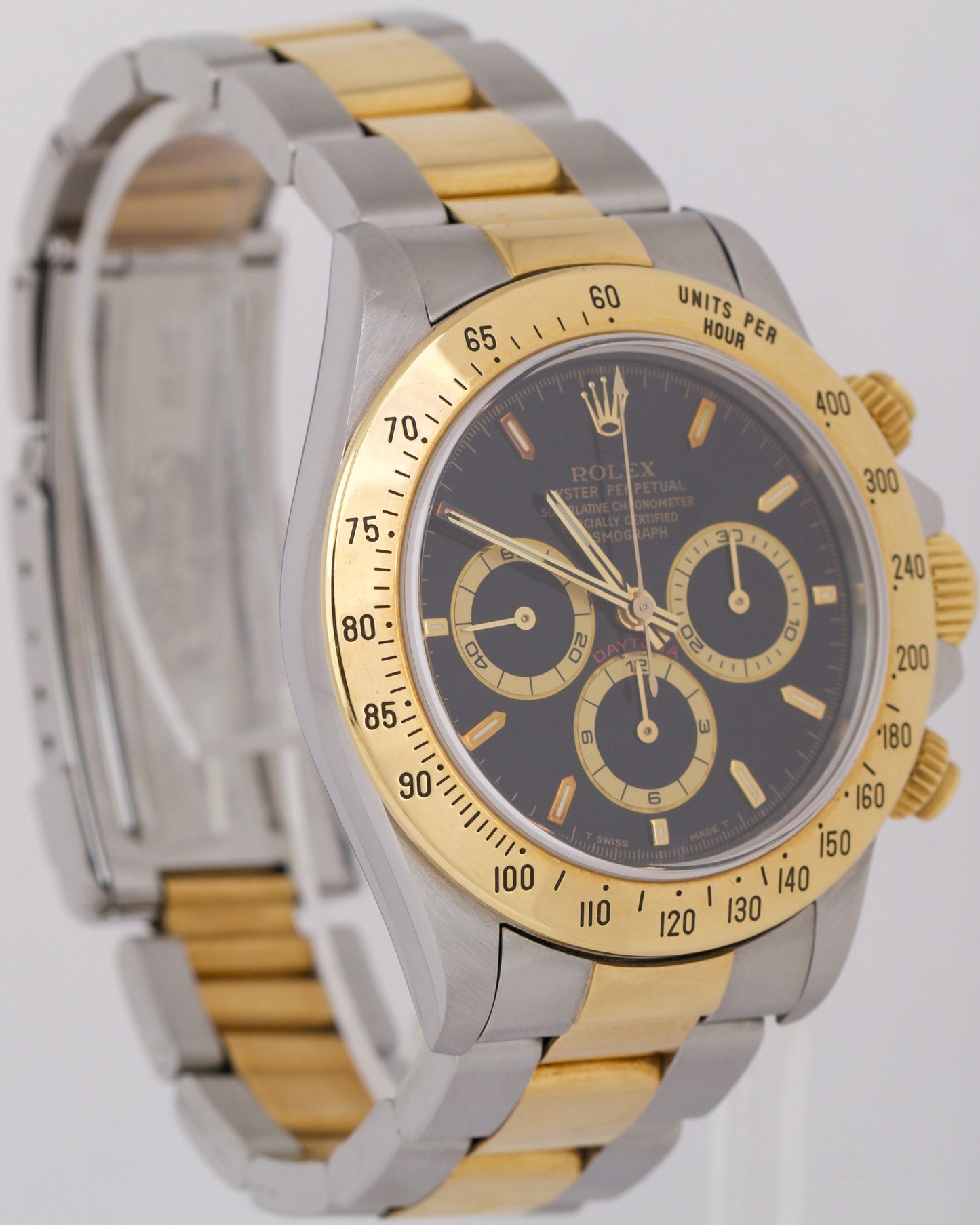 1995 PAPERS Rolex Daytona Cosmograph ZENITH 40mm BLACK 18K Yellow Gold 16523 B+P