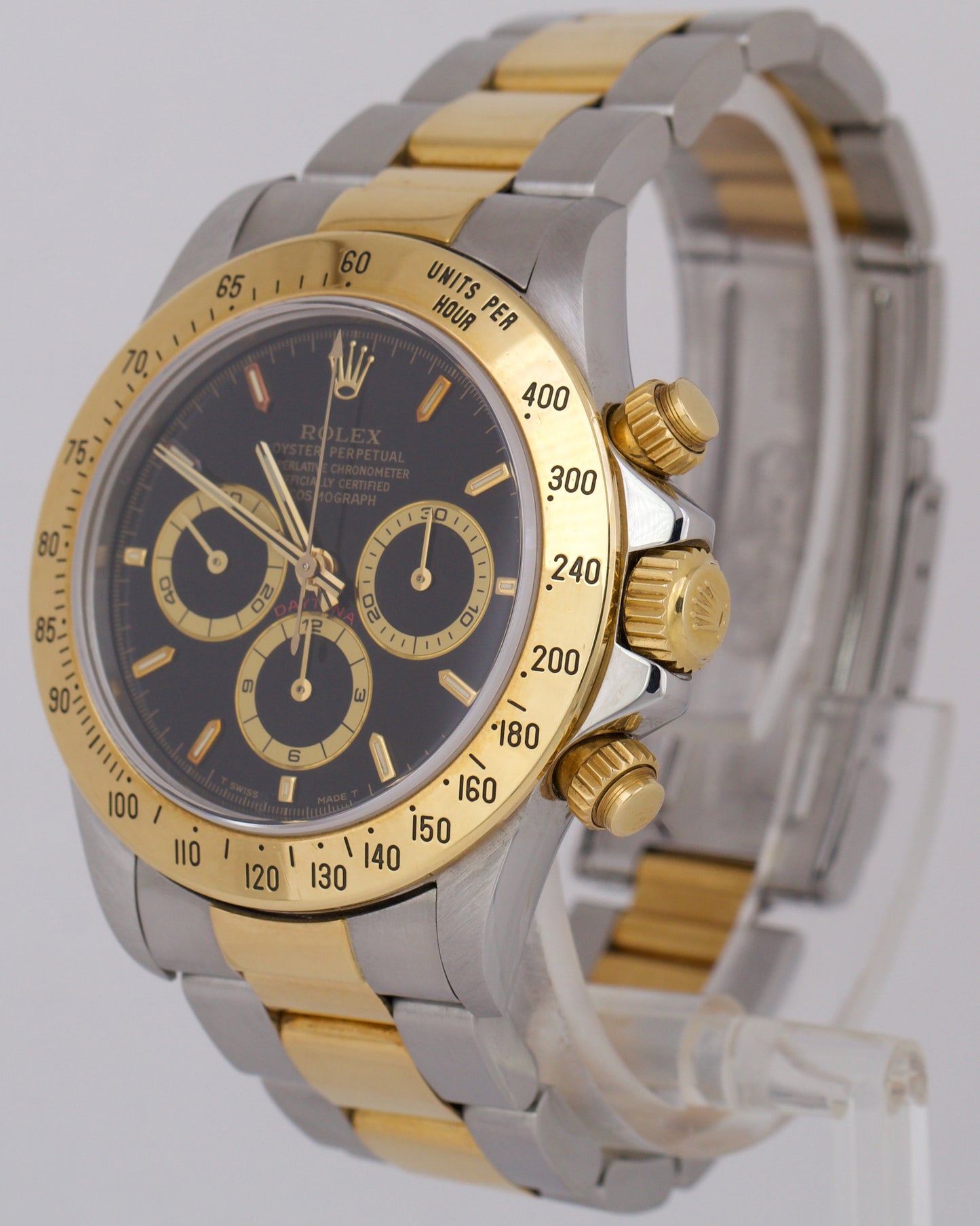 1995 PAPERS Rolex Daytona Cosmograph ZENITH 40mm BLACK 18K Yellow Gold 16523 B+P