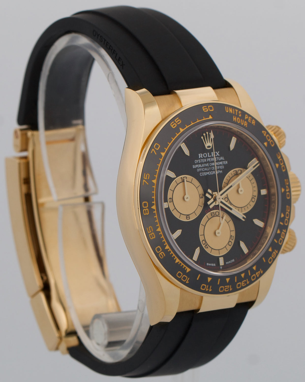 2025 Rolex Daytona 126518 LN Black Newman Oysterflex 18K Yellow Gold Box Papers