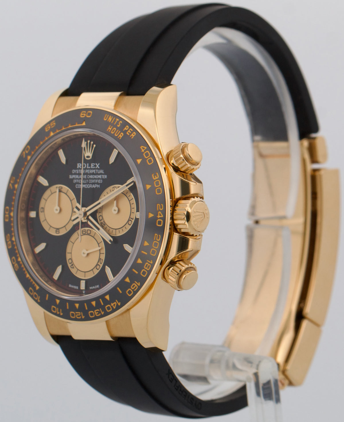 2025 Rolex Daytona 126518 LN Black Newman Oysterflex 18K Yellow Gold Box Papers