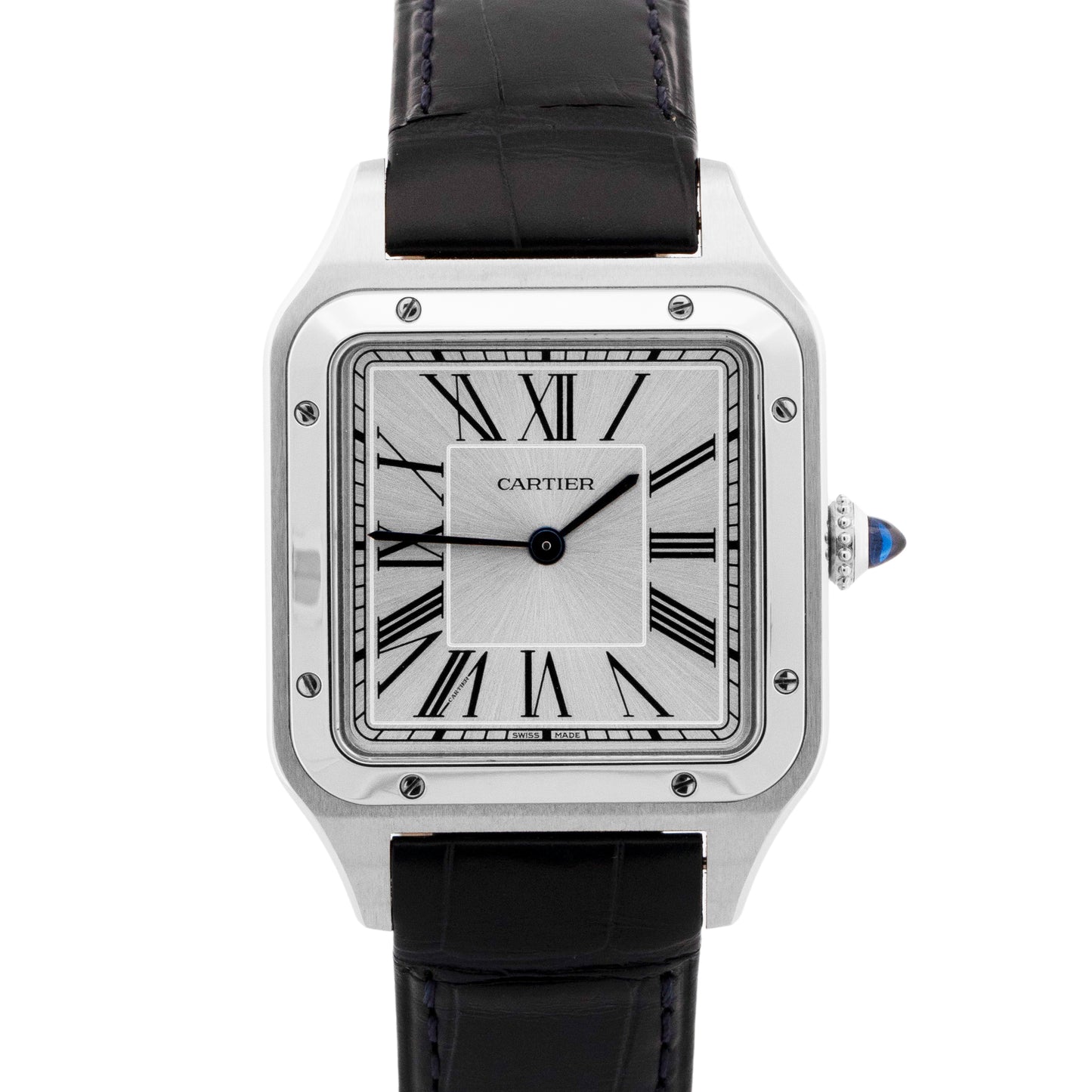NEW 2026 PAPERS Cartier Santos-Dumont Silver Steel WSSA0085 4240 31.4mm BOX