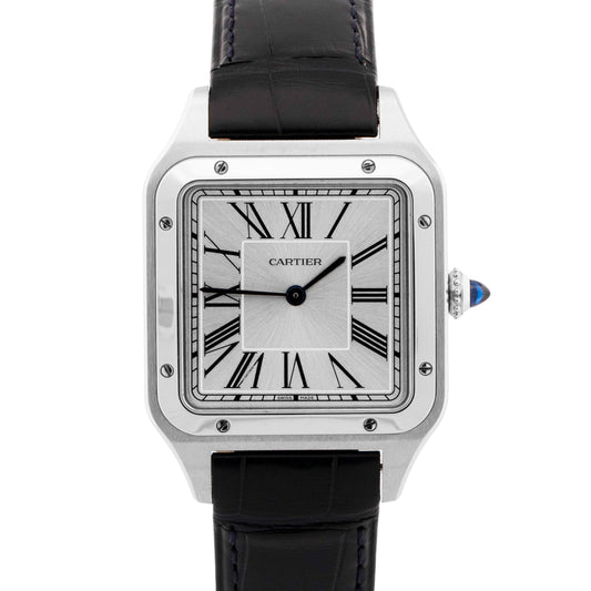 NEW 2026 PAPERS Cartier Santos-Dumont Silver Steel WSSA0085 4240 31.4mm BOX