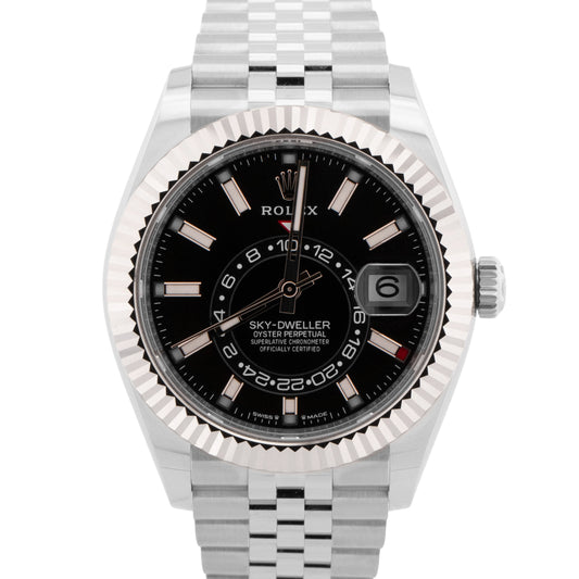 NEW 2025 PAPERS Rolex Sky-Dweller BLACK 42mm Jubilee Steel Watch 336934 BOX