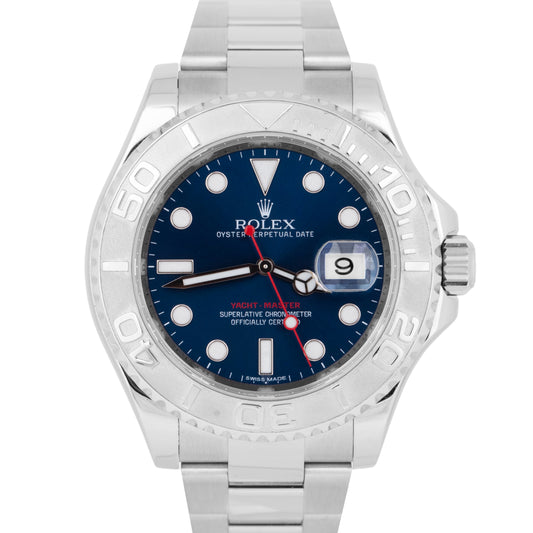 MINT Rolex Yacht-Master PAPERS Steel Platinum Stainless Blue 40mm 116622 B+P