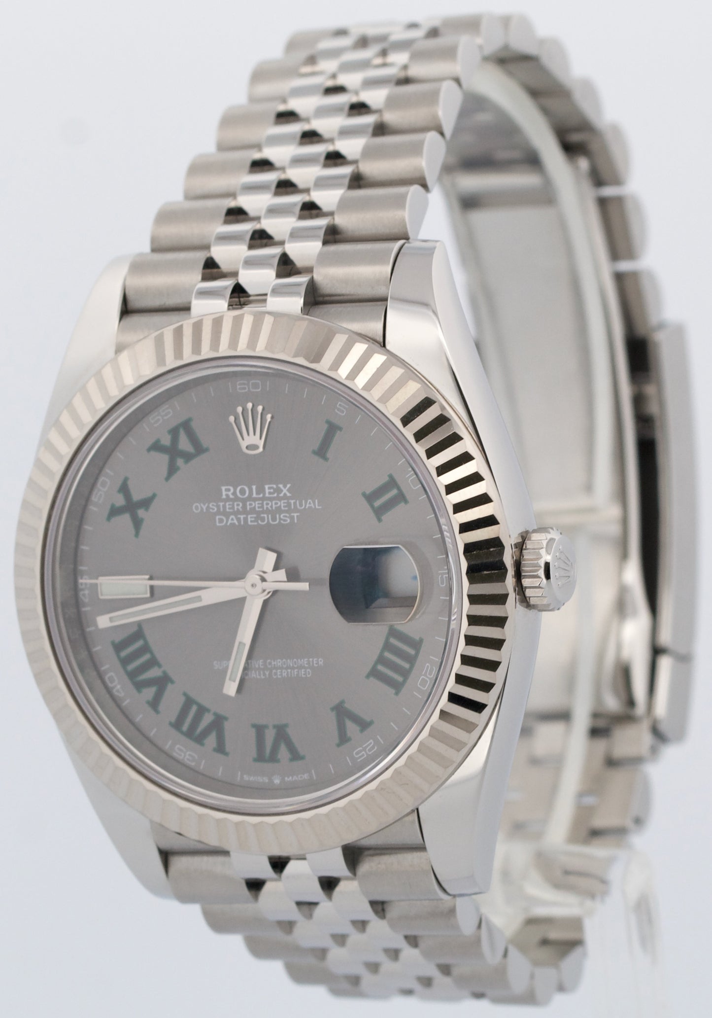 2021 PAPERS Rolex DateJust 41 WIMBLEDON 18K Gold 41mm JUBILEE 126334 Watch BOX