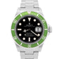 MINT 2009 PAPERS Rolex Submariner Date 40mm KERMIT Green Stainless 16610 LV BOX