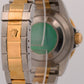 UNPOLISHED Rolex Submariner Date 40mm BLUE 18K Yellow Gold NO-HOLES Steel 16613