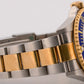 UNPOLISHED Rolex Submariner Date 40mm BLUE 18K Yellow Gold NO-HOLES Steel 16613