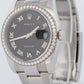 MINT Rolex DateJust Black Jubilee 36mm DIAMOND BEZEL Oyster Steel Watch 116244