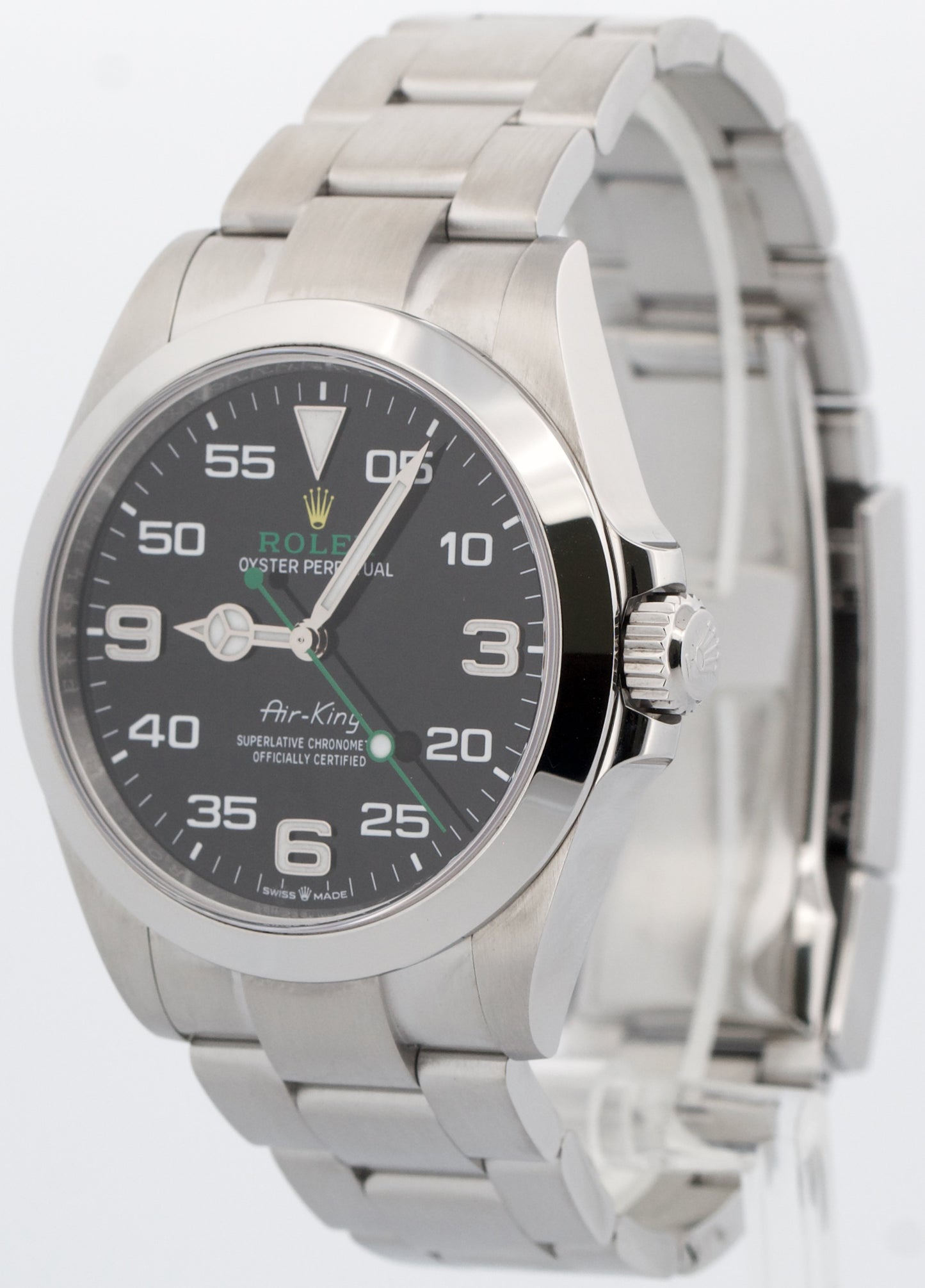 2025 PAPERS Rolex Air-King 40mm Green BLACK Stainless Steel Watch 126900 BOX