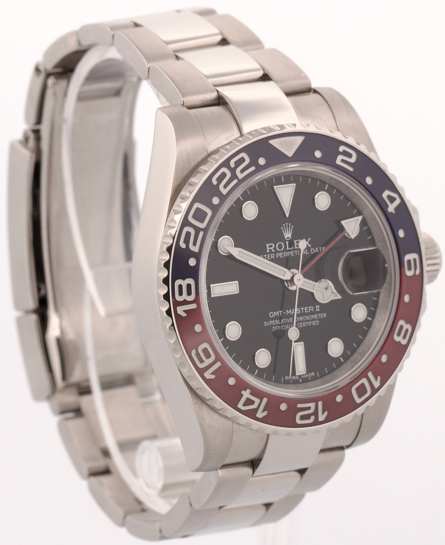 2016 PAPERS Rolex GMT-Master II PEPSI Blue Red 18K White Gold 116719 BLRO BOX