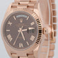 PAPERS Rolex Day-Date President 40mm CHOCOLATE ROMAN Brown 18K Gold 228235 BOX