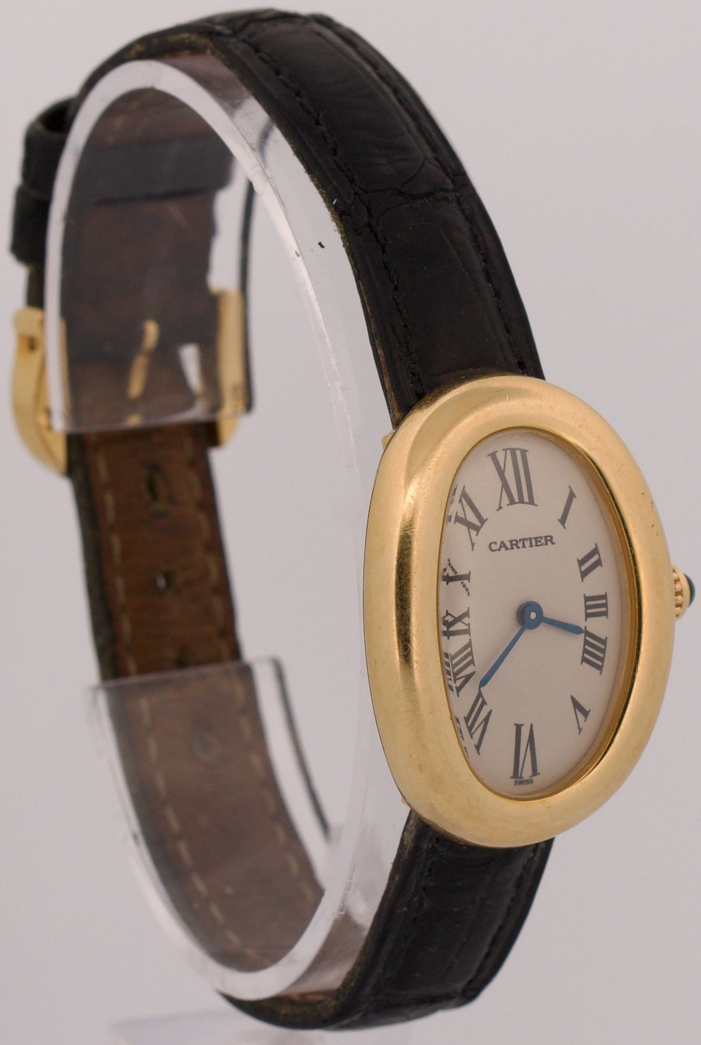 Ladies Cartier Baignoire IVORY ROMAN 18K Yellow Gold Quartz 23mm 1954 W1506056