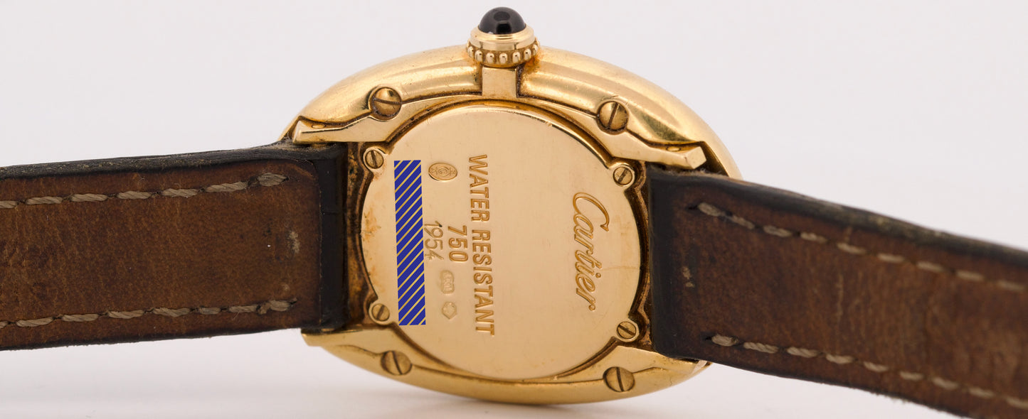 Ladies Cartier Baignoire IVORY ROMAN 18K Yellow Gold Quartz 23mm 1954 W1506056